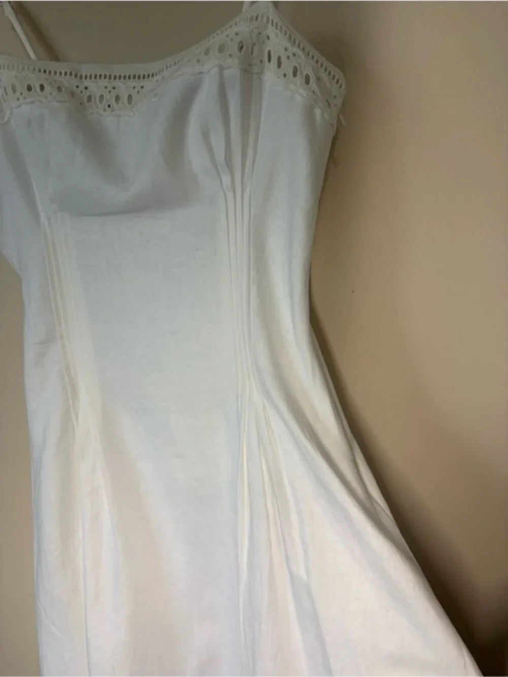NEW Reformation Pomona Linen Lace Trim Midi Dress White | US 6 UK 10 - Picture 10 of 13